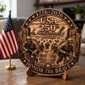 USA 250th Anniversary 3D Illusion Laser File, Patriotic Wood Sign Art Bundle