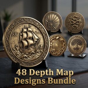 USA 250th Anniversary Challenge Coin Laser File, 13 Colonies 3D Map
