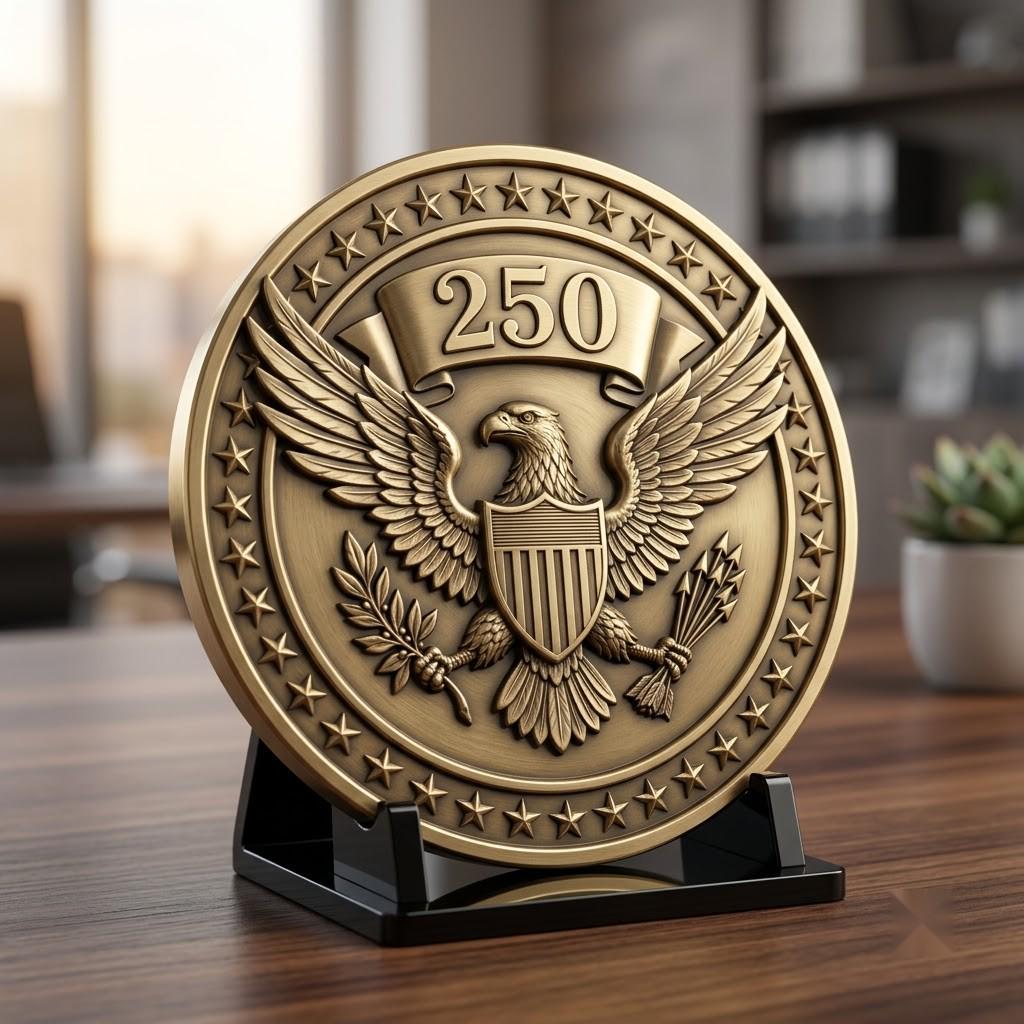 USA 250th Anniversary Challenge Coin Laser File, 13 Colonies 3D Map