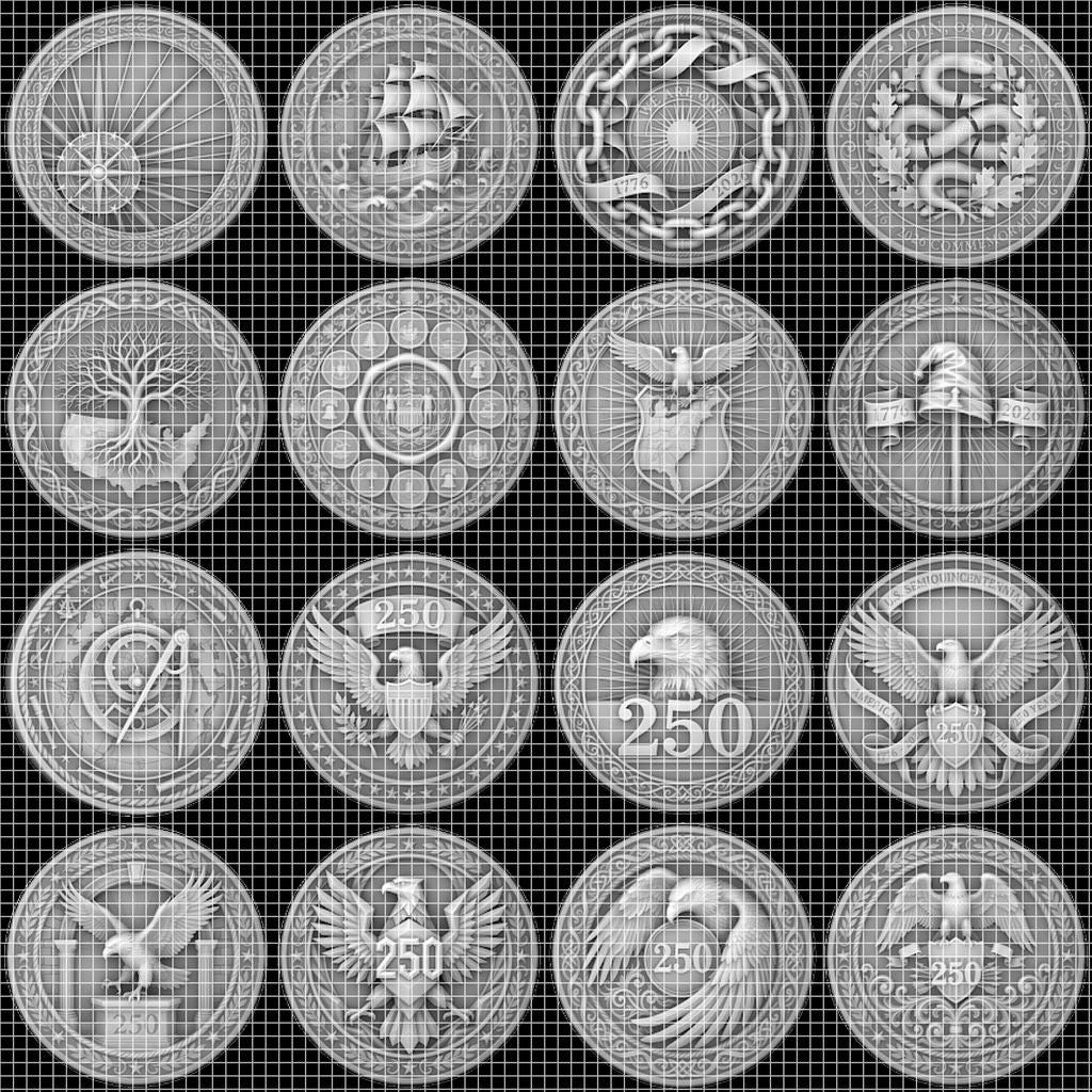 USA 250th Anniversary Challenge Coin Laser File, 13 Colonies 3D Map