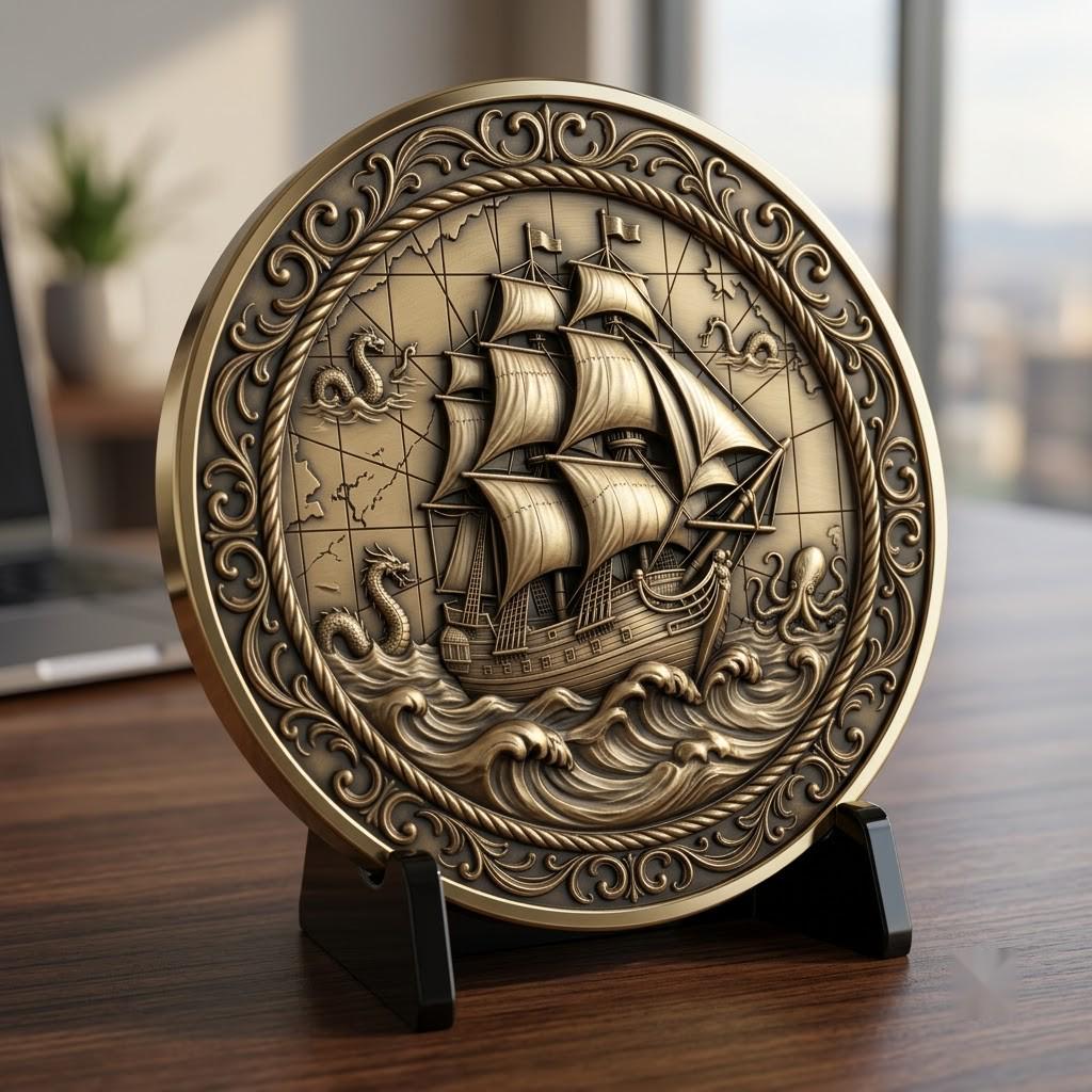 USA 250th Anniversary Challenge Coin Laser File, 13 Colonies 3D Map