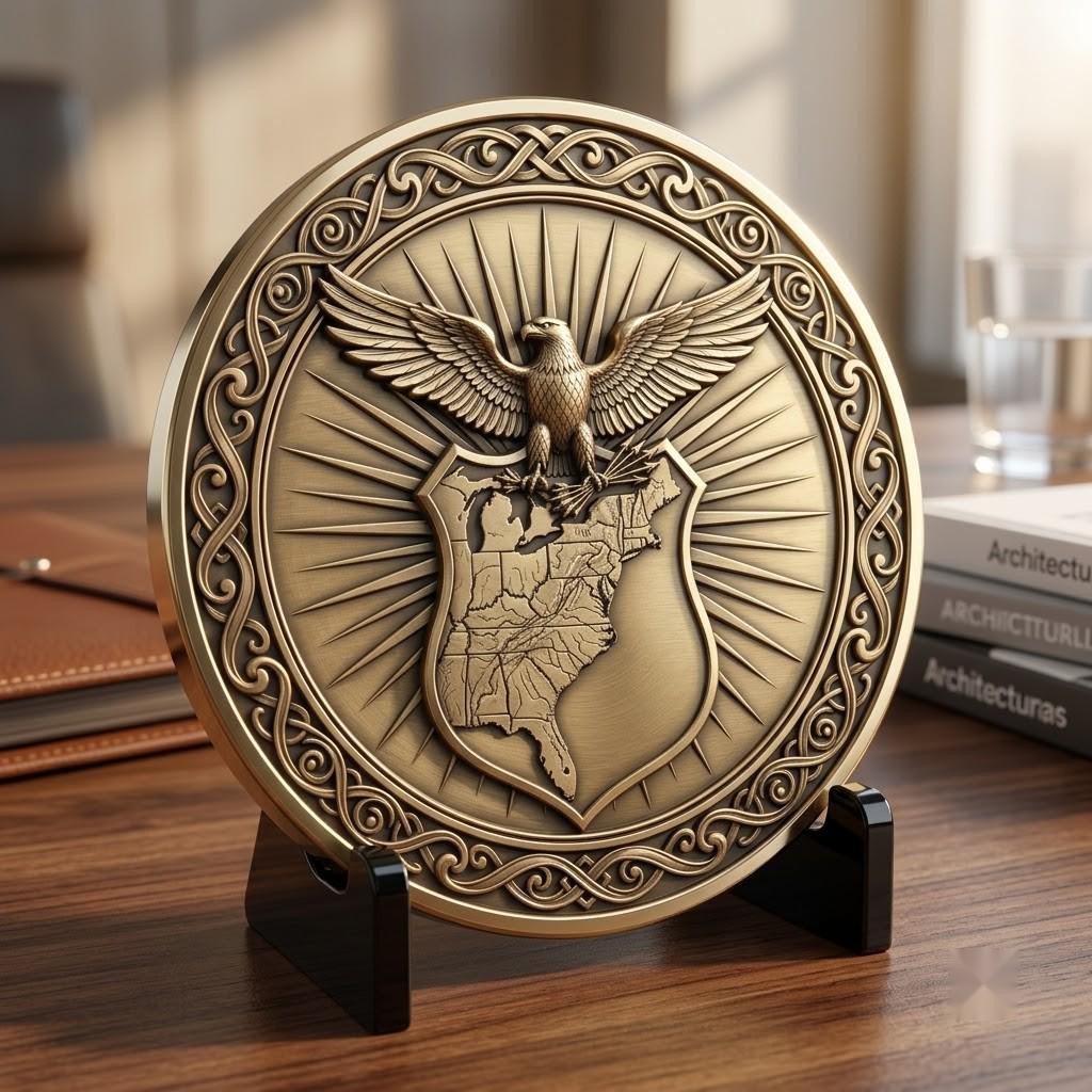 USA 250th Anniversary Challenge Coin Laser File, 13 Colonies 3D Map