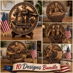 USA 250th Anniversary Laser File, 3D Illusion Portrait Bundle, Patriotic Decor
