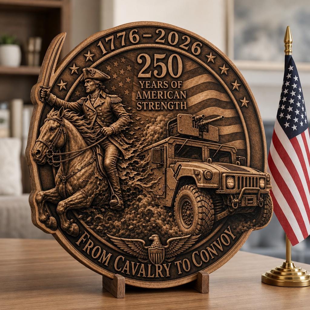 USA 250th Anniversary Military Laser File, 3D Illusion Engraving, Patriotic Wood Design
