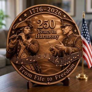 USA 250th Anniversary Military Laser File, 3D Illusion Engraving, Patriotic Wood Design