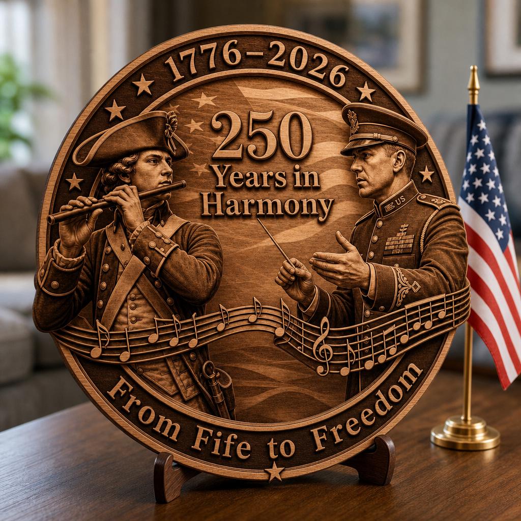 USA 250th Anniversary Military Laser File, 3D Illusion Engraving, Patriotic Wood Design