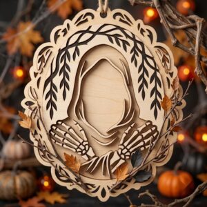 Victorian Gothic Cameo Ornament Bundle, Spooky Halloween Decor, Two Layer Decor