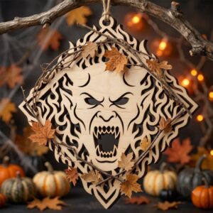 Victorian Gothic Cameo Ornament Bundle, Spooky Halloween Decor, Two Layer Decor
