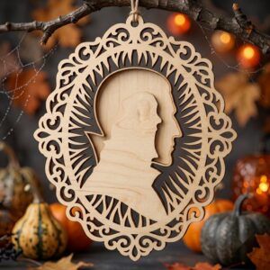 Victorian Gothic Cameo Ornament Bundle, Spooky Halloween Decor, Two Layer Decor