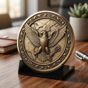 Vintage 1776 USA Challenge Coin Laser File, Relief Depth Map Bundle