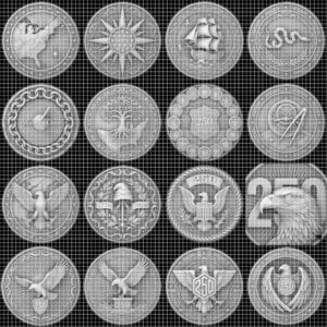 Vintage 1776 USA Challenge Coin Laser File, Relief Depth Map Bundle