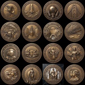 Vintage 1776 USA Challenge Coin Laser File, Relief Depth Map Bundle