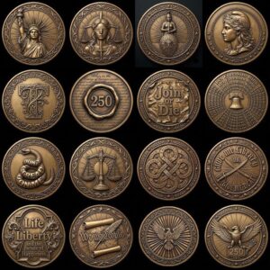 Vintage 1776 USA Challenge Coin Laser File, Relief Depth Map Bundle