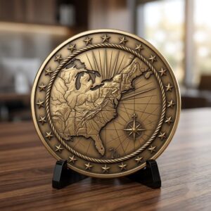 Vintage 1776 USA Challenge Coin Laser File, Relief Depth Map Bundle