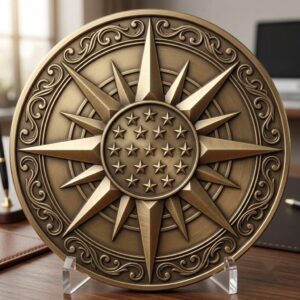 Vintage 1776 USA Challenge Coin Laser File, Relief Depth Map Bundle
