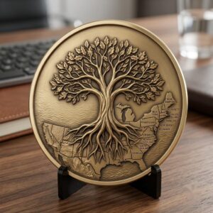 Vintage 1776 USA Challenge Coin Laser File, Relief Depth Map Bundle