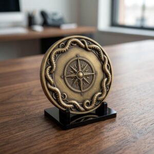 Vintage Nautical Coin Engraving File, Compass And Depth Map PNG Bundle