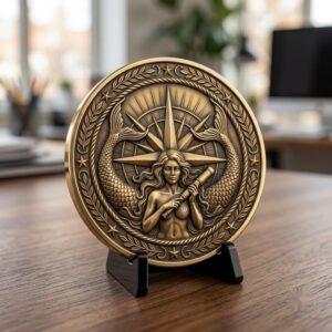 Vintage Nautical Coin Engraving File, Compass And Depth Map PNG Bundle