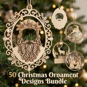 Vintage Santa Claus Christmas Ornament, 3D Multi Layered Wood Bauble