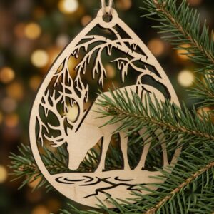 Vintage Santa Claus Christmas Ornament, 3D Multi Layered Wood Bauble