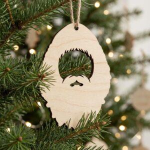 Vintage Santa Claus Christmas Ornament, 3D Multi Layered Wood Bauble
