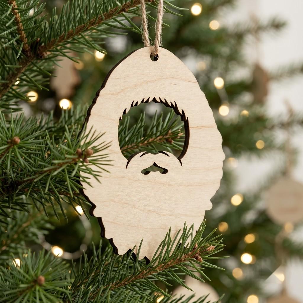 Vintage Santa Claus Christmas Ornament, 3D Multi Layered Wood Bauble
