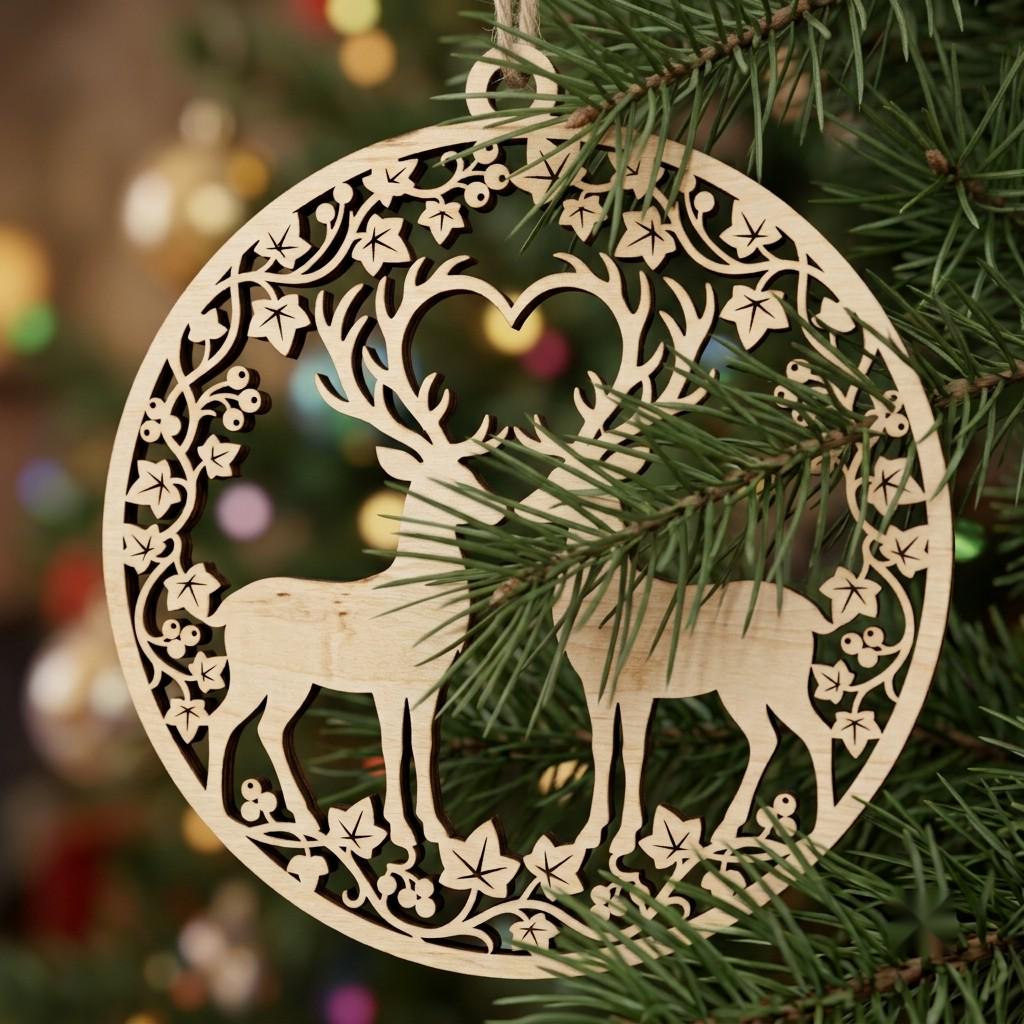 Vintage Santa Claus Christmas Ornament, 3D Multi Layered Wood Bauble