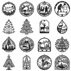 Vintage Santa Laser Engraved Ornament, Rustic Victorian Christmas Wood Bauble