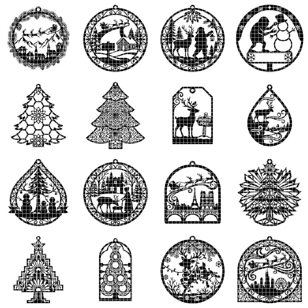 Vintage Santa Laser Engraved Ornament, Rustic Victorian Christmas Wood Bauble