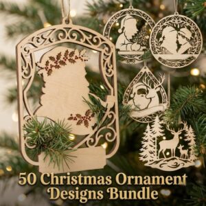 Vintage Santa Ornament Bundle, Victorian Portrait Wood Decor, 50 Designs