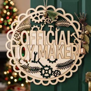 Whimsical Elf Door Hanger, Santa Workshop Decor, Holiday Sign Bundle