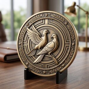 Winter Medallion Relief File, Snowy Pine Forest Token, Coin Engraving Depth Map