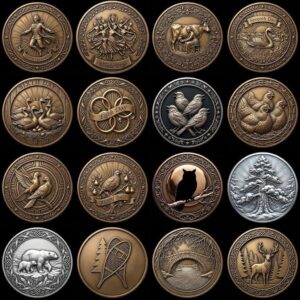 Winter Medallion Relief File, Snowy Pine Forest Token, Coin Engraving Depth Map