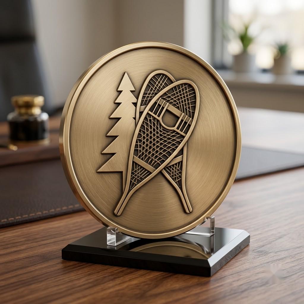Winter Medallion Relief File, Snowy Pine Forest Token, Coin Engraving Depth Map