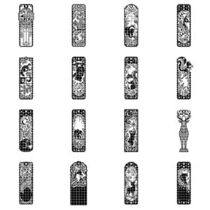 Woodland Animal Bookmark Laser File, Geometric Low Poly Engraving Patterns, 38 Designs