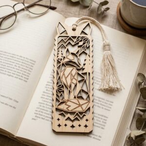 Woodland Animal Bookmark Laser File, Geometric Low Poly Engraving Patterns, 38 Designs