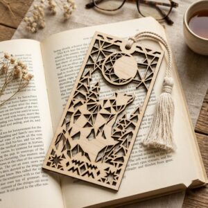 Woodland Animal Bookmark Laser File, Geometric Low Poly Engraving Patterns, 38 Designs