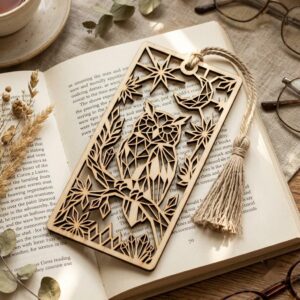 Woodland Animal Bookmark Laser File, Geometric Low Poly Engraving Patterns, 38 Designs