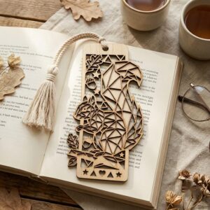 Woodland Animal Bookmark Laser File, Geometric Low Poly Engraving Patterns, 38 Designs