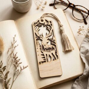 Woodland Animal Bookmark Laser File, Geometric Low Poly Engraving Patterns, 38 Designs