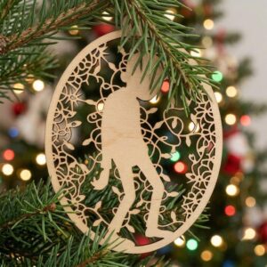 Woodland Reindeer Christmas Ornament Laser File, Winter Forest Mountain Bundle